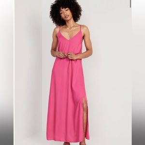 Old Navy Tie-Back Maxi Slip Dress for Women, Medium Tall, Flower Trail